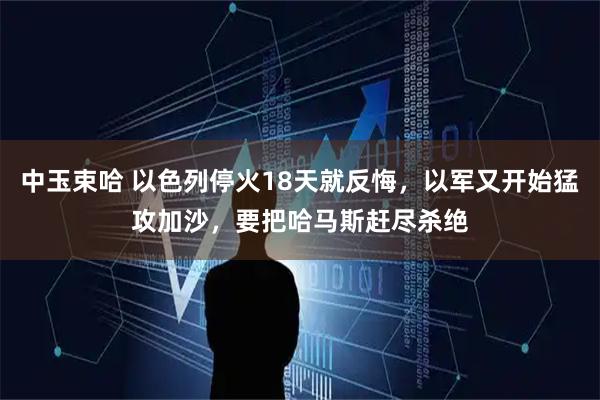 中玉束哈 以色列停火18天就反悔，以军又开始猛攻加沙，要把哈马斯赶尽杀绝